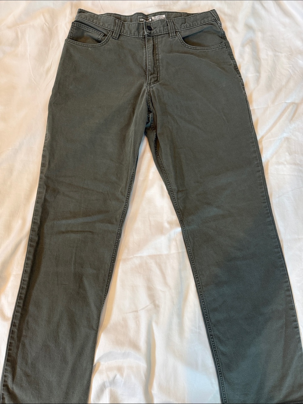 Carthartt Men's Olive Slim Straight Chino Pants